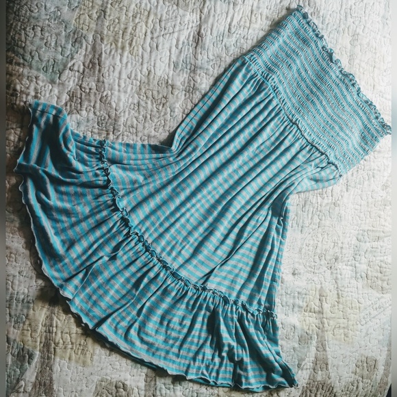 mix & co Other - Mix & Co Blue and Gray Strapless Dress